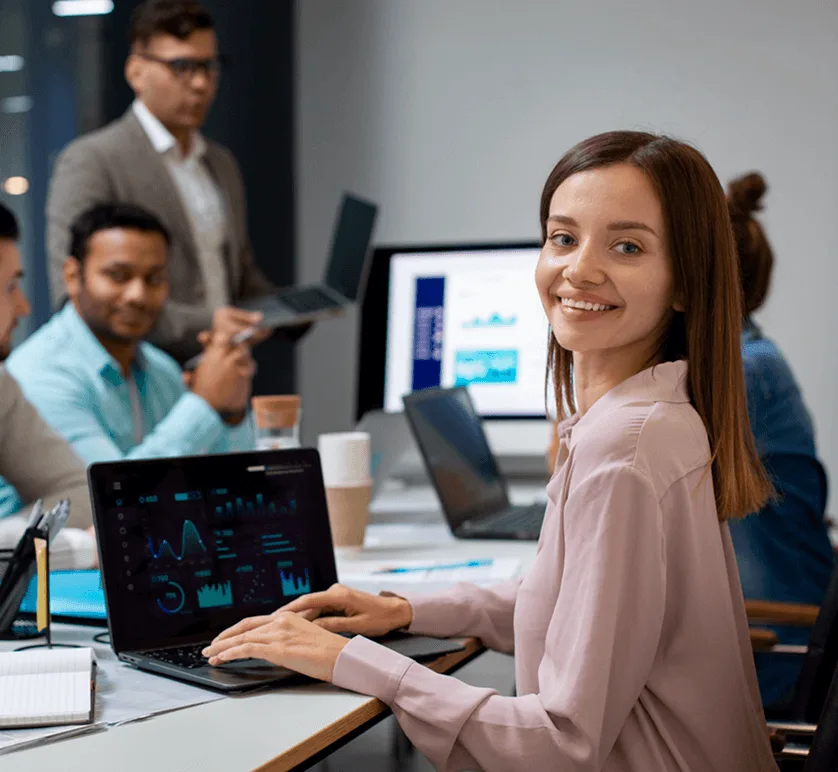 Technosoft team working on a digital business solution